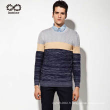 Pull en laine acrylique en tricot à rayures Pullover Man Sweater